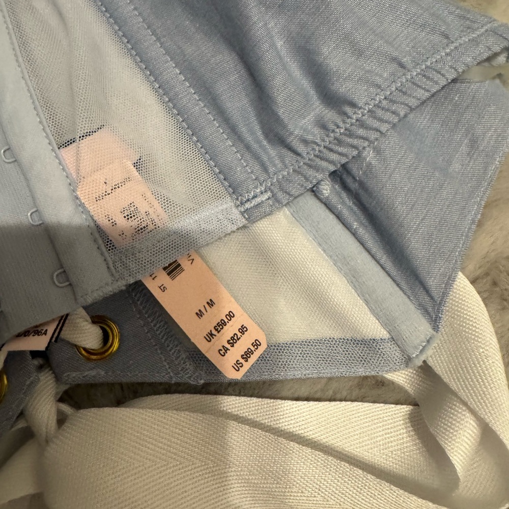 Victoria's Secret Blue Corset Top with White Accents - Picture 4 of 4